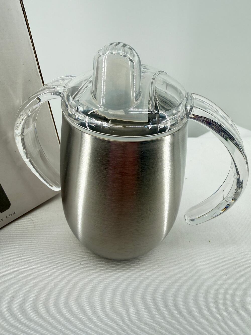NEW Hogg 8 Oz Stainless Steel Trainer Sippy Cup Double Handle Spill Proof